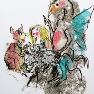 Alice e il Grifone, 2010, serigrafia ed. d'après, 17x25, € 85